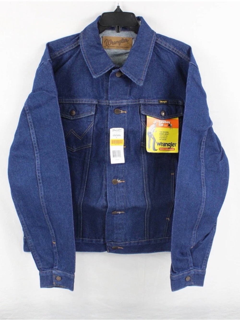 Wrangler Men's Blue Denim Jacket - Classic Western Trucker Large
